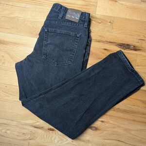 LEE Vintage Black Straight Leg Men Jeans Size 34x30 Made In Mexico 100% Cotton